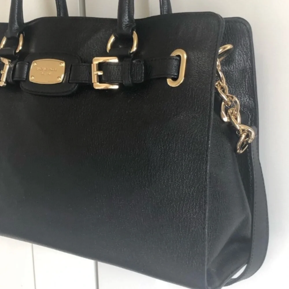 Michael Kors Black Top Handle & Shoulder Chain  Tote Bag